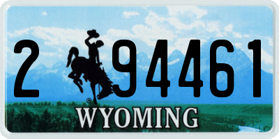 WY license plate 294461