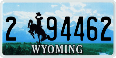 WY license plate 294462