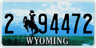 WY license plate 294472