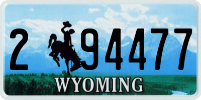 WY license plate 294477