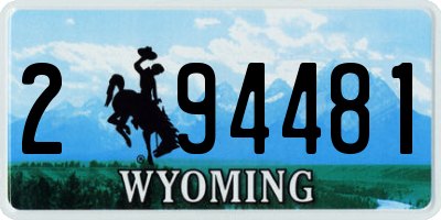 WY license plate 294481
