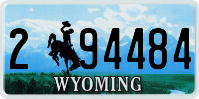 WY license plate 294484