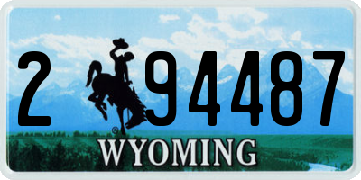 WY license plate 294487