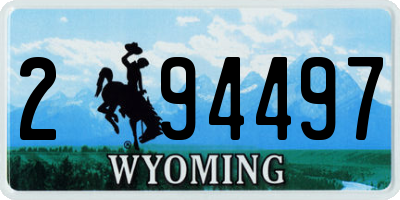 WY license plate 294497