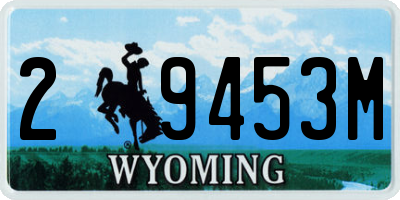WY license plate 29453M