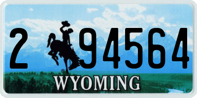 WY license plate 294564