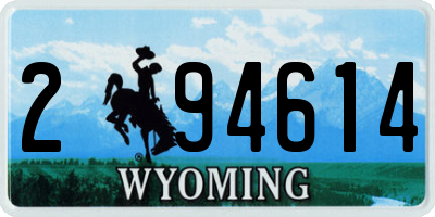 WY license plate 294614