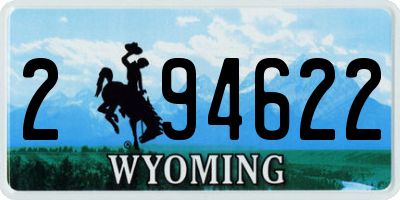 WY license plate 294622