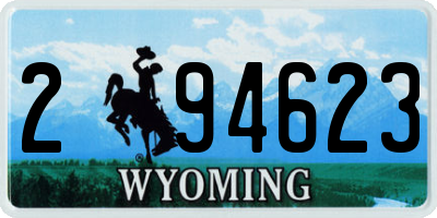 WY license plate 294623