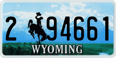 WY license plate 294661