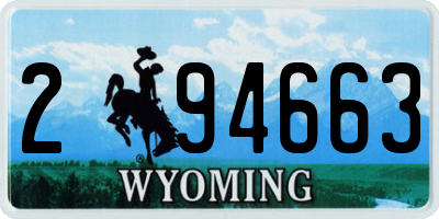 WY license plate 294663