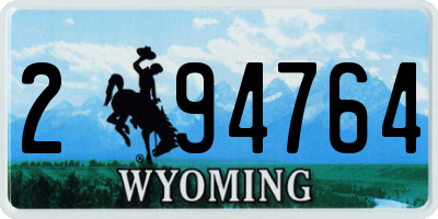 WY license plate 294764