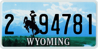 WY license plate 294781