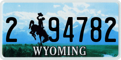WY license plate 294782