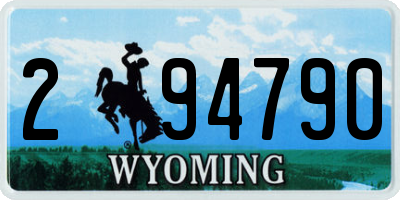 WY license plate 294790