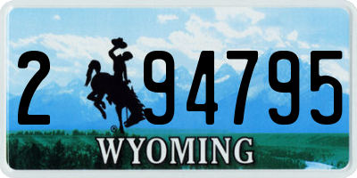 WY license plate 294795