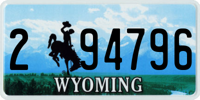 WY license plate 294796