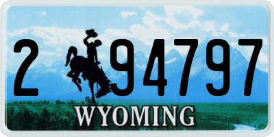 WY license plate 294797