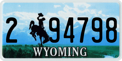 WY license plate 294798