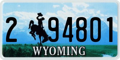 WY license plate 294801