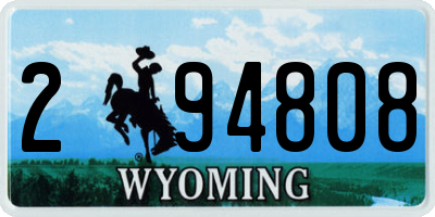 WY license plate 294808