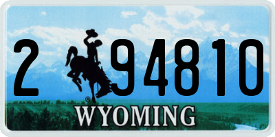 WY license plate 294810
