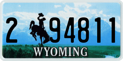 WY license plate 294811