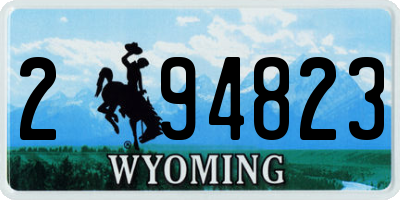 WY license plate 294823