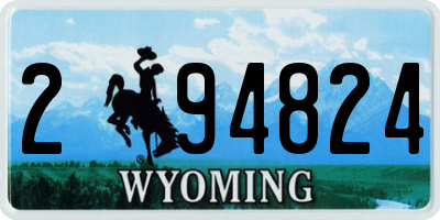 WY license plate 294824