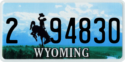 WY license plate 294830