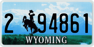WY license plate 294861