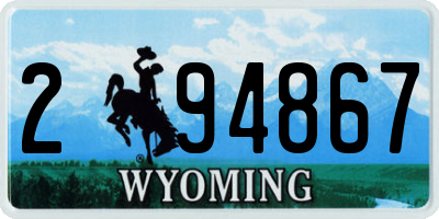 WY license plate 294867