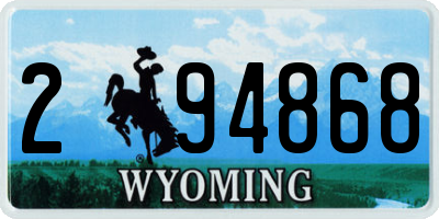 WY license plate 294868