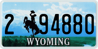 WY license plate 294880