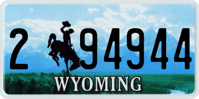 WY license plate 294944