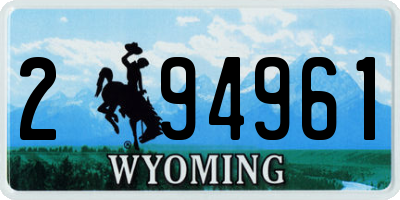 WY license plate 294961