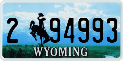 WY license plate 294993
