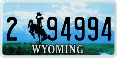 WY license plate 294994