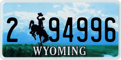 WY license plate 294996