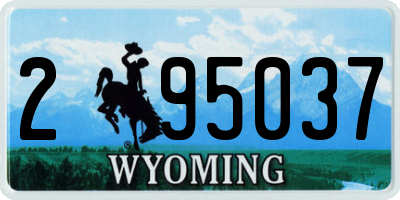 WY license plate 295037