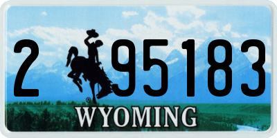 WY license plate 295183