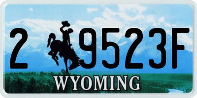 WY license plate 29523F