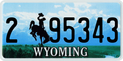 WY license plate 295343