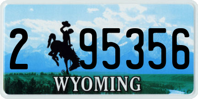 WY license plate 295356