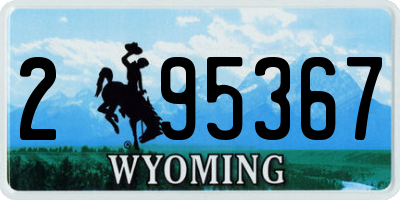 WY license plate 295367