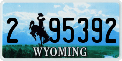 WY license plate 295392