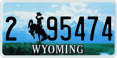 WY license plate 295474