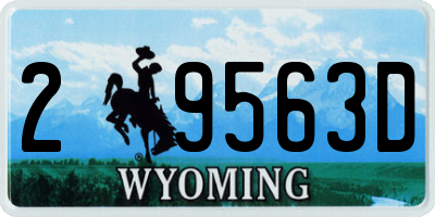 WY license plate 29563D