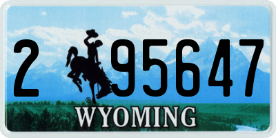 WY license plate 295647