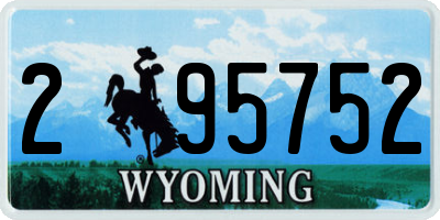 WY license plate 295752